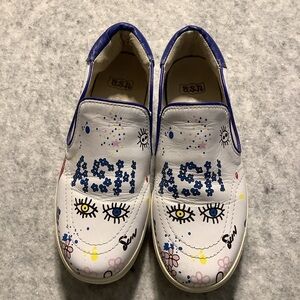 ASH Slip-On Shoes - White and Blue Skater Shoes